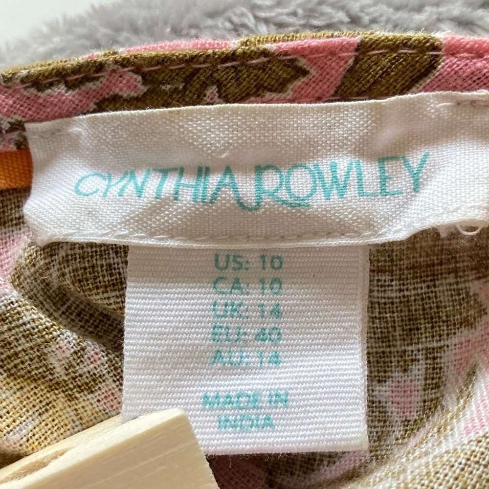 Cynthia Rowley Linen + Rayon Pink & Orange Floral Fit & Flare Mini Dress - Picture 9 of 15